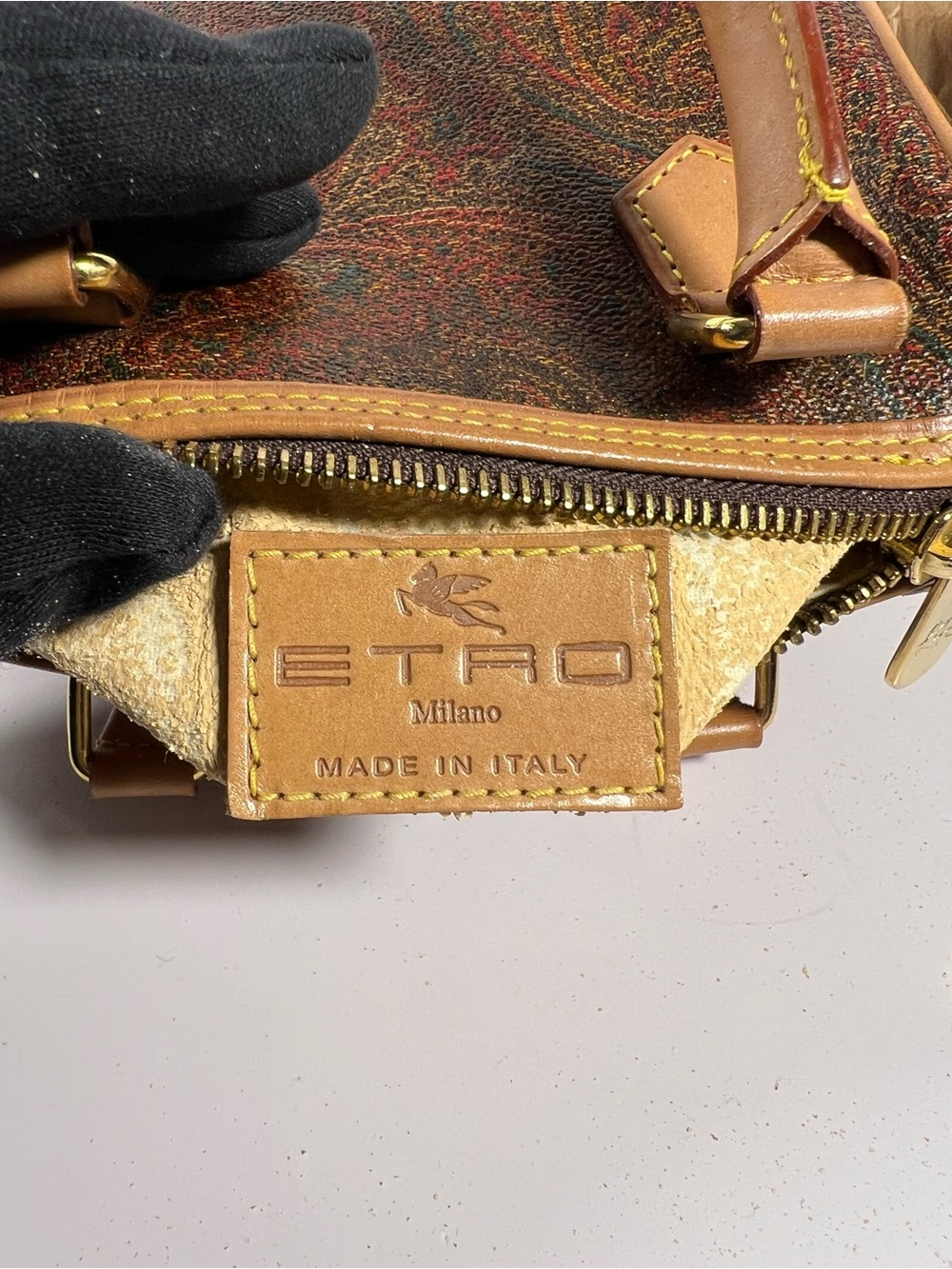 3086: Vintage Etro Paisley Mini Barrel Bag Italy 1996 Rare - Picture 11 of 16